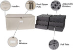 Covermates Keepsakes - Adjustable Zip-Top Storage Box - Configurable FlexGrid Compartments - Heavy Duty Polyester- Reinforced Handles - Stackable Design - Indoor Storage, Beige Heather