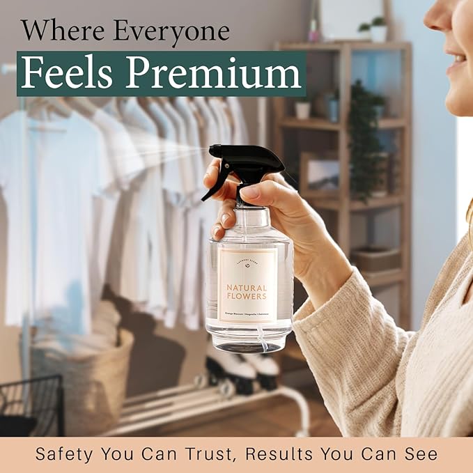 Chakra Freshener Fabric Spray - Long-Lasting Multi-Purpose Laundry Scent for Bedding, Clothes & Home Fabric Deodorizer, Luxury Room Deodorizer, Linen Spray w/Trigger, 33.8 fl oz, Natural Flowers
