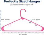 SereneLife Premium 20 Pack Plastic Hangers, Lightweight, Durable, Space Saving Clothes Organizers, Suitable for Shirts, Sweaters, Hoodies, Dresses, Kids Clothes, Good for Home Organization (Pink)