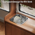 GSlife Mini in Sink Dish Drying Rack - Stainless Steel Small Dish Drainer for RV Kitchen Apartment Sink, 9.5" W x 13.4" L
