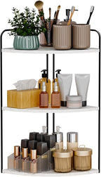 Forest Angle Bathroom Counter Organizer,Countertop Organizer,Vanity Organizers,Bathroom Storage,Bathroom Sink Caddy,Counter Shelf,Corner Counter,Corner Shelves(Black-White Marble)