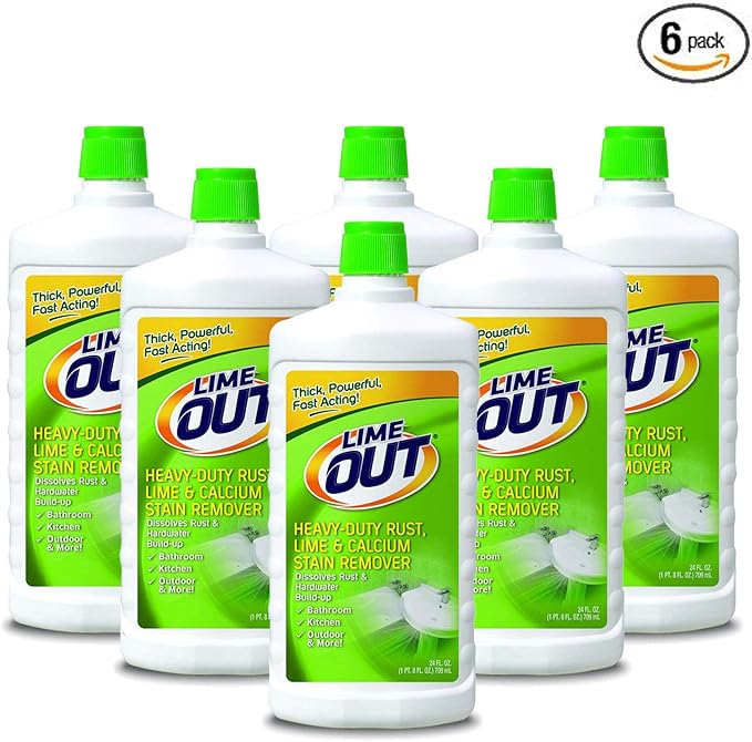Lime Out Heavy-Duty Rust, Lime, Calcium, Rust Stain Remover, 24 Ounce, Pack of 6