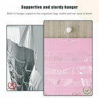 1 Pack Hanging Jewelry Organizer 80-Pocket Dual-sided Jewelry Storage for Earring Necklace Bracelet Ring Travel Holder, Pink