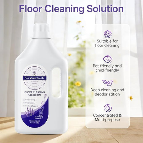 1L Lavender Floor Cleaning Solution Compatible With Tineco/Bissell/Dreame And Shark, Fragrance Deodorization, Deep Cleans for Multiple Hard Floors, Suitable With Cordless Wet/Dry Vacuum