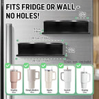 2 Pack Magnetic Cup Holder for Fridge, Water Bottle Organizer for Stanley and Tumbler with Double Sided Tape Hold Stanley Cup Accessories for Kitchen Cabinet