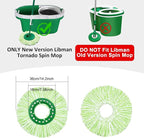 Tornado Spin Mop Head ONLY Compatible with 𝗡𝗲𝘄 𝗟𝗶𝗯𝗺𝗮𝗻 𝐓𝐨𝐫𝐧𝐚𝐝𝐨 𝗦𝗽𝗶𝗻 𝗠𝗼𝗽 𝗦𝘆𝘀𝘁𝗲𝗺, Washable & Reusable Libman Mop Head Replacement Refill for Tornado Mop (NOT for Old Version)