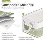 Storage Baskets for Shelves 11.8x7.9x5.2 Inch-Foldable Fabric Organizing Storage Bins with Handles, Closet & Bathroom Organizer, Home Storage for Kitchen, Office (6-Pack, White&Green)