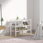 ROMGUAR CRAFT 3 Tier Bamboo Shoe Rack for Closet Free Standing Wood Shoe Shelf Storage Organizer for Entryway Small Space Stackable 27"x11"x20" (White)