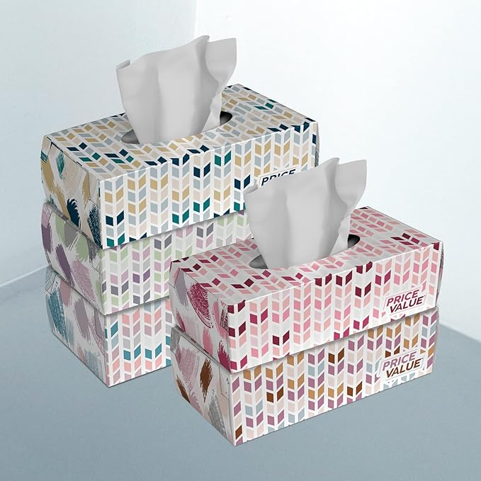 Facial Tissues boxes 230 Sheets Per Box 8 Boxes. Premium Soft Gentle and Durable in A Stylish Box - 1,840 Sheets