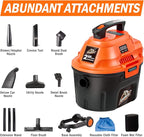 Armor All AA255W Wet/Dry Utility Vac 2.5 Gallon, 2.5-Gallon,120 Volts (AC), Orange/Black