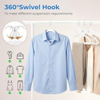 Smartor White Velvet Hangers 50 Pack, Non Slip Clothes Hangers with Shoulder Notches, Premium Slim Space Saving Felt Hanger for Closet Organizers and Storage, Heavy Duty Hanger for Coat