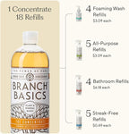 Branch Basics Ultimate Starter Kit: Natural All Purpose Cleaner, Glass, Bathroom, Foaming Hand Wash (4 Plastic Bottles + Concentrate + Oxygen Boost), Laundry Detergent, Plastic-Free Dishwasher Tablets
