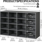 Garden 4 you Shoe Storage Bench, Cubby Shoe Rack with 16 Cubbies, 4-Tier Wood Shoe Rack Organizer, Shoe Organizer Cabinet for Entryway, Hallway, Closet and Garage, Black
