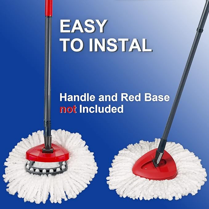 12 Pack Mop Head Replacement Compatible with O Cedar Mop Replace Head EasyWring 1-Tank, Microfiber Spin Mops Refills, Easy Cleaning