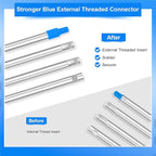 Professional 72'' Window Squeegee Cleaning Washing Tool/Kit with Extension Pole, 3 in 1 Squeegee for Window Cleaning Kit for High Window with 1 Rotatable Head 4 Interchangeable Scrubber