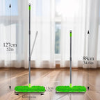 MASTERTOP Microfiber Mops for Floor Cleaning, Double-Sided Dust Mop with 4 Reusable & Washable Mop Pads, Wet Dry Flat Mop with Extension Stainless Steel Handle for Hardwood, Vinyl, Laminate
