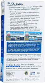B.O.S.S. Septic Tank Treatment - 12.5oz Powder - 24 Drain or 5 Septic Doses - Patented Bacterial Enzyme - 100% Treats Odors Clogs Backups Pumpouts & Repairs - Works in All Septic Systems - Made in USA