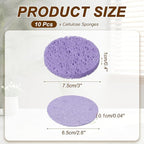 uxcell 10Pcs Cellulose Sponges, Round Kitchen Clean Sponges Non-Scratch Compressed Dish Scrubber for Kitchen Household Cookware Bathroom Cleaning & DIY, Purple