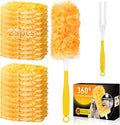 360° Duster Refills Kit for Swiffer Duster, 25 Pack & 1 Handle, Multi-Surface Dusters with 4X Microfibers. Efficient Duster Kit for Cleaning Pet Hair, Home, Office, Blinds, Furniture and More