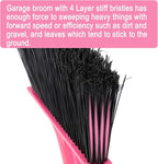 KeFanta Heavy Duty Broom, Outdoor Broom with 54.7" Long Handle, Commercial Brooms for Sweeping Outdoor Concrete Courtyard Garage Patio Indoor Home Floor Kitchen Office Lobby