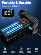 Compressed Air Duster 130000RPM Electric Duster with LED Light, 100 Gear Adjustable Rechargeable Cordless Air Blower Cleaning Tool for Keyboard