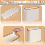efluky Toilet Paper Basket 28L, Toilet Paper Holder with Lid for Bathroom, Free Standing Storage Organizer Holds Up to 9-12 Rolls (Beige, 1)