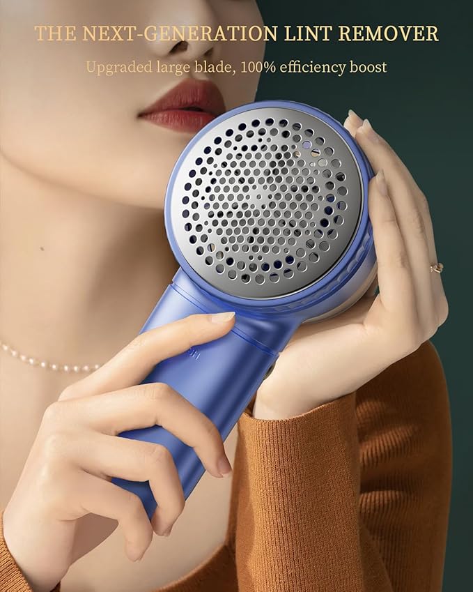 Fabric Shaver with Lint Brush, Large Lint Shaver with Digital Display, 3-Speeds Lint Remover with 6-Leaf Blades, Electric Sweater Shaver to Remove Pilling for Clothes, Furniture