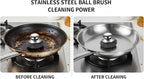 6 Pcs Steel Wool Scrubber, Stainless Steel Scrubber Pads for Cleaning Dishes, Cast Iron, Grill, Stove, Oven, Sink, Stubborn Messes (2 Scrubber with Handled + 4 Pads)