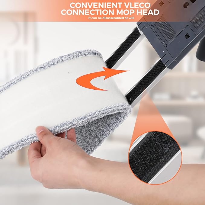 Dust Mop for Hardwood Floors 36" Commercial Industrial Cotton Floor Dust Mop with Extra 3 Mop Refill Pads 61 Inch Long Handle for Cleaning Office Garage Hardwood Warehouse Factory Mall Deck