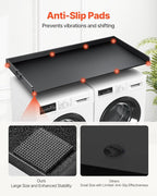 VEVOR Washer Dryer Countertop with 3 Splicing Panels, 54" x 27" Wooden Washer and Dryer Countertop with Non-Slip Pads, Water-Resistant Laundry Topper for Laundry Room Organization and Storage, Black