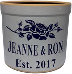 1 Gallon Personalized Stoneware Crock - Rose