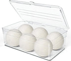 Dryer Sheet Holder - Dryer Ball Holder, Dryer Sheet Dispenser, Acrylic Dryer Sheet Holder Container with Lid, Bathroom Storage Containers for Laundry Pods, Clips, Dryer Balls and Sheets (No Balls)