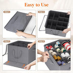 Lifewit Shoe Storage Organizer for Closet, Fabric Large Shoe Box Storage Containers with Clear Cover, Foldable Bins for Boots Heels Sneakers Fits 24-32 Pairs (Each 12-16 Pairs) 2 Pack Gray