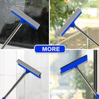 2 in 1 Window Squeegee,Car Window Cleaner Tool with 55" Long Stainless Steel Handle,Sponge Car Squeegee for Home,Gas Station,Glass,Shower,Outdoor High Window Cleaning