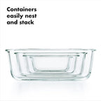 OXO Good Grips 1.6 Cup Smart Seal Leakproof Glass Rectangle Airtight Food Storage Container
