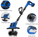 BILT HARD 20V Cordless Tiller Cultivator, 8.7'' Working Width Battery Powered Garden Cultivator, 300RPM Electric Tiller for Lawn, Gardening, Soil Cultivation (4.0AH Battery and Charger Included)