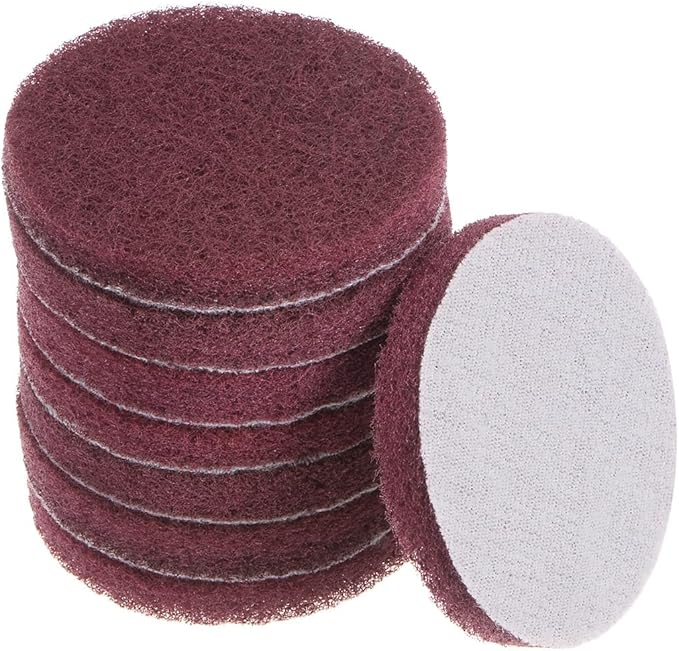 HARFINGTON 8pcs Drill Power Brush 3 inch Tile Scrubber Scouring Pads 320-400 Grit for Bathroom Kitchen Household Cleaning