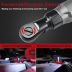 AOBEN 21V 3/8" Cordless Ratchet Wrench Kit-74 Ft-lbs Brushless Electric Power Ratchet with Variable Speed, 2X2000mAh Lithium-Ion Battery, Charger, 8 Sockets, 1/4" & 1/2" Adaptors, 3" Extension Bar