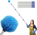 Cobweb Duster with Extension Pole, 10 FT Long Duster for High Ceilings, Walls, Medium Stiff Bristles Cobweb Brush with Lightweight Stainless Steel Pole for Outdoor Indoor Cleaning