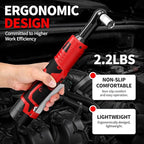 Electric Ratchet Wrench Set, 550 RPM Cordless Ratchet Wrench, 3/8" 18V Power Ratchet Tools with Variable Speed, LED Light, 7 Sockets, 2 Packs 2.0Ah Lithium-Ion Battery and Fast Charger