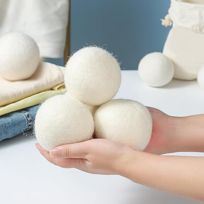 Wool Dryer Balls XL 6-Pack, Dryer Balls Laundry Reusable Reduce Clothing Wrinkles, Drying Clothes Faster