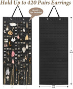 Resovo Extra Large Earring Organizer - Wall Mount Earring Holder for Up to 420 Pairs, Hanging Jewelry Organizer for Women & Girls