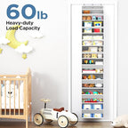 Mefirt Over The Door Organizer, 8 Shelf Door Hanging Organizers with 8 Large Capacity Pockets, Back of Door Organizer Storage Hanging Shelves for Closet Bathroom Bedroom Nursery