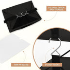 STORAGE MANIAC 2-Shelf Hanging Closet Organizer, Cloth Hanging Closet Shelf, Hanging Closets Baskets with Hooks for Dorm, Apt, Bedroom, College, Garment Rack, Wardrobe, Fabric with Mesh, Black