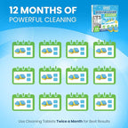 Dishwasher Cleaner Tablets & Deodorizer – 24 Pack (12 Month Supply) Deep Cleaning Descaler Pods, Removes Limescale, Hard Water, Calcium, Grease & Odor, Septic Safe Heavy Duty for Dish Washer