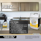 Flitz Stainless Steel & Chrome Clean - 16oz Bottle, USA-Made Stainless Steel Cleaner Spray for Appliances - Grill, Fridge, Sink Stain Remover - Also Works on Aluminum Surfaces (1 Pack)
