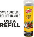 Scotch-Brite Extreme Clean Large Surface Lint Roller Refills, 8 in x 29.8 ft, 50% Stickier, 60 Easy Tear Sheets Each, 2 Pack (120 Sheets Total)
