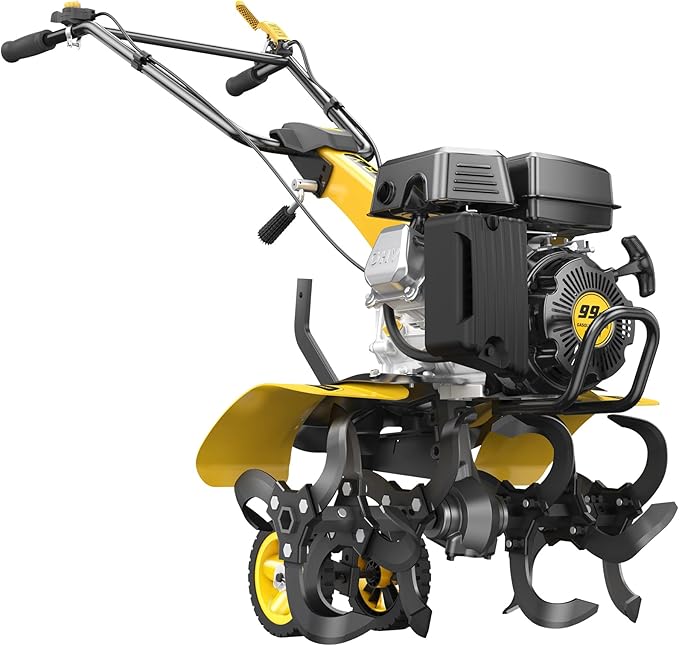BLUBERY Tiller Cultivator,20” Heavy Duty Front Tine Tiller 3.0 HP & 4 Stroke 18 Sets of Blades,Suitable for Gardens and lawns,Digging, Reclamation,Root Removal, Weeds, Soil Cultivator etc