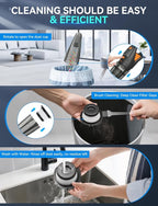 GHUSTAR Handheld Vacuum Cordless - 25000PA Strong Suction Hand Held Car Vacuum Cleaner Portable with Multi-Nozzles - Lightweight Dust Busters Rechargeable for Home Car Office Pets 2 Levels