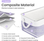 Storage Baskets for Shelves 13.8x9.8x6.7 Inch-Foldable Fabric Organizing Storage Bins with Handles, Closet & Bathroom Organizer, Home Storage for Kitchen, Office (3-Pack, White&Purple)